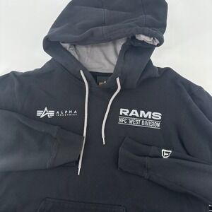 Alpha Industries x LA Rams Sweatshirt Hoodie Black Men's M NFL Football Rare